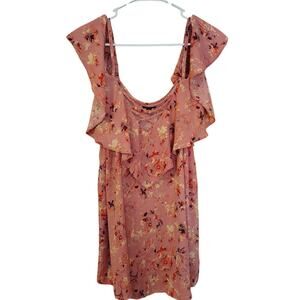 Torrid Shirt Size 2 2x Cold Shoulder Womens Plus Pink Flowers Floral Summer Cute